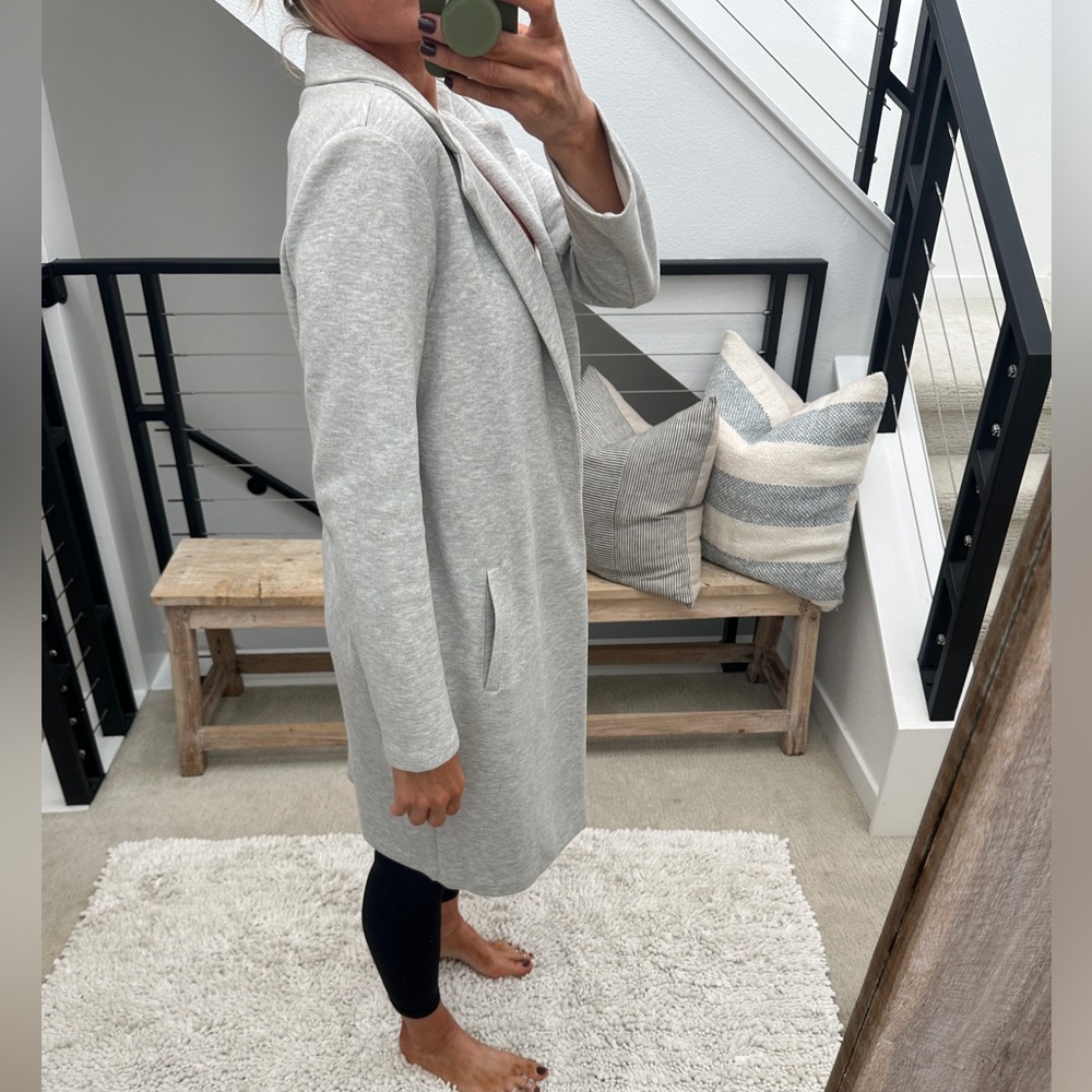 Forever 21 Gray Longline Open Front Duster Coat Minimalist | Size S - Picture 7 of 14